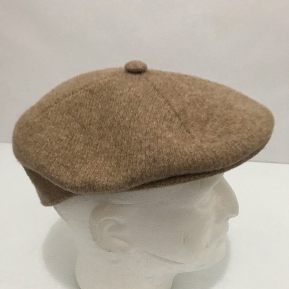 NWT Kangol Men's Tan Wool Flat Cap Size L - Picture 1 of 6